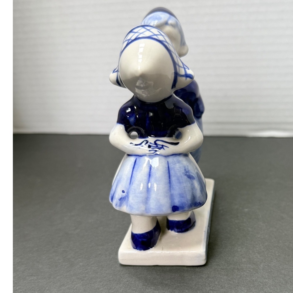 Vintage Delfts Blue Hand Painted Kissing Dutch Boy and Girl Figurine Holland - Picture 4 of 6